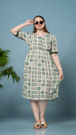 Morroco Print Green & White Feeding Top