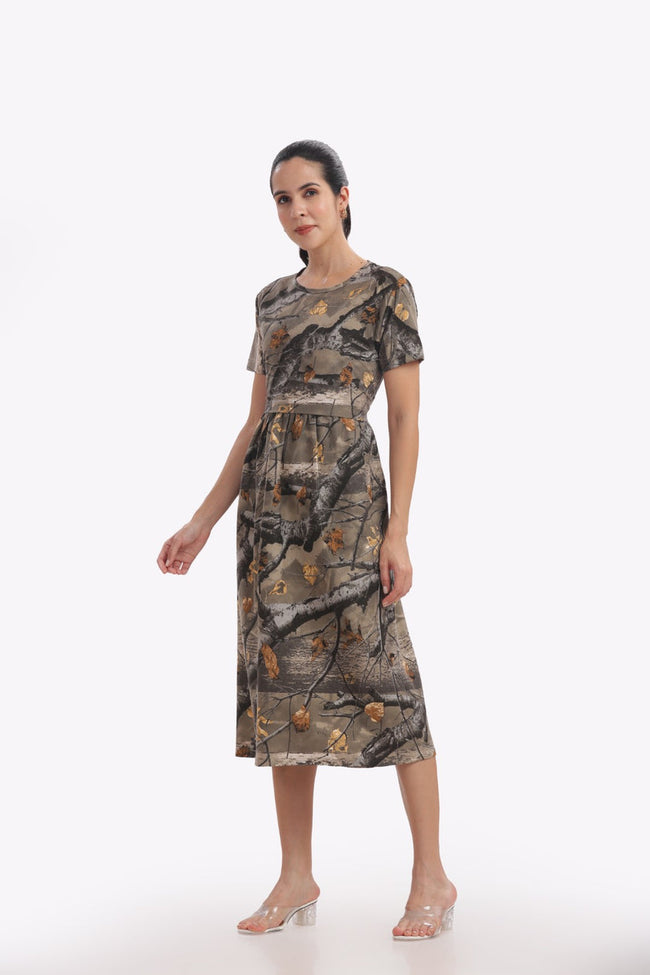 Camo print zipless Frock
