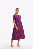 Purple Petals Floral Print Zipless Feeding Frock