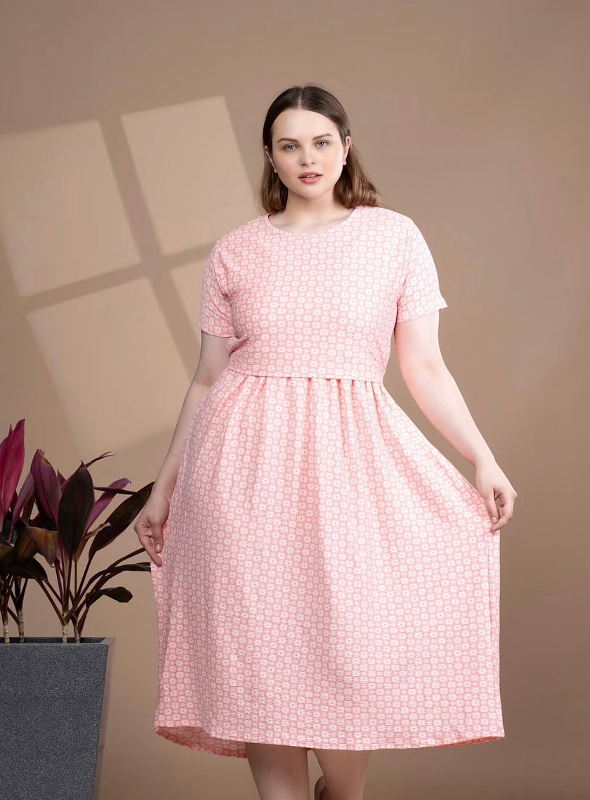 Baby pink zipless Frock