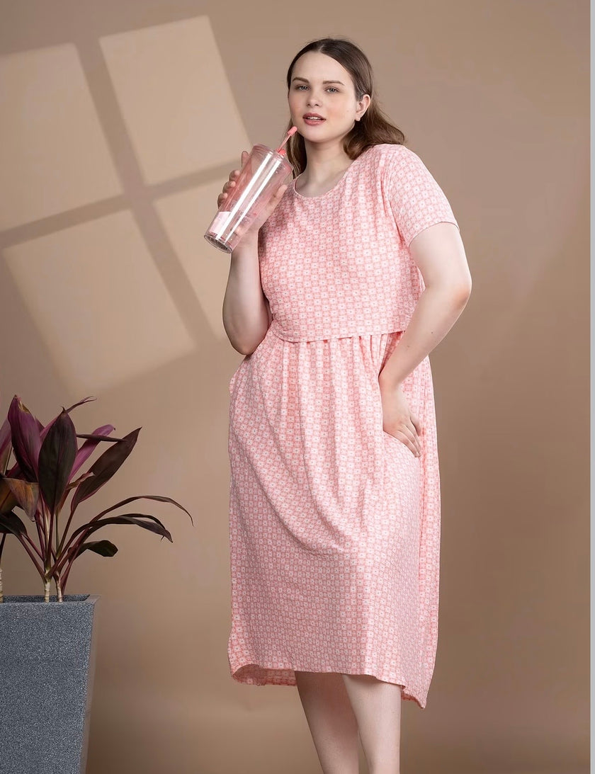 Baby pink zipless Frock