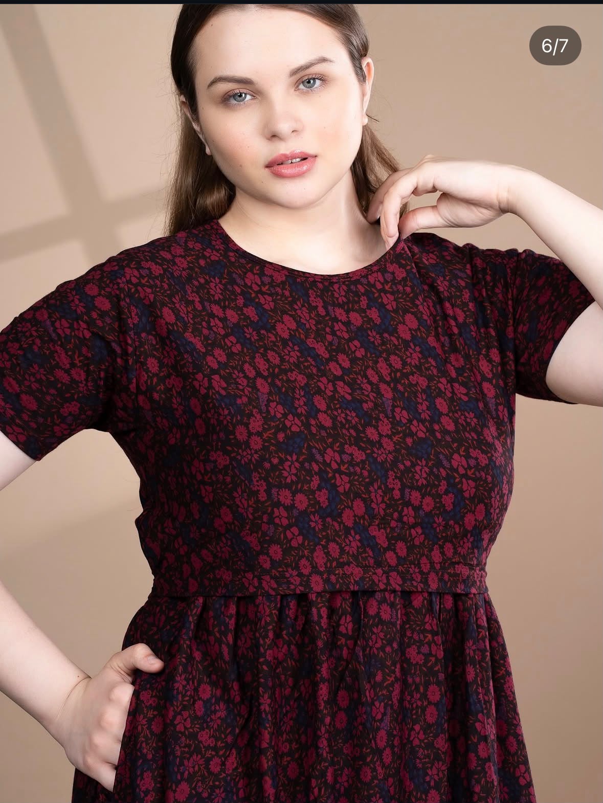 black & red floral frock