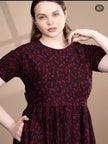 black & red floral frock