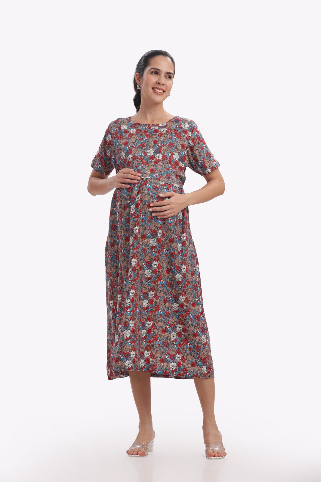 Fusion Floral Print Zipless Feeding Frock