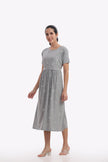X'mas Snow Print Zipless Feeding Frock