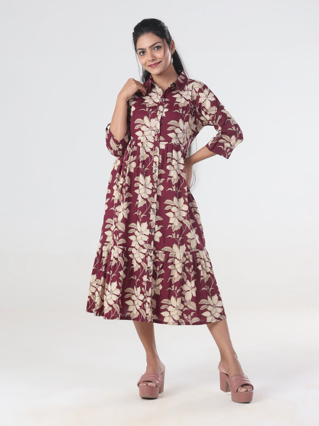 Indo Weatern Brown Floral rajasthani top
