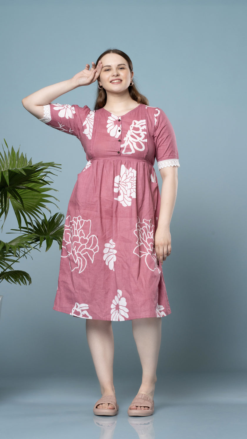 Big Floral Onion Pink Feeding Top