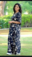 Black Floral Rajasthani kaftan