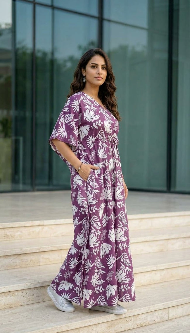 Dark pink Rajasthani kaftan